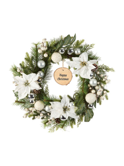Personalisierbarer Dibor Valley Snowdrift Weihnachts-Kranz, 55 cm
