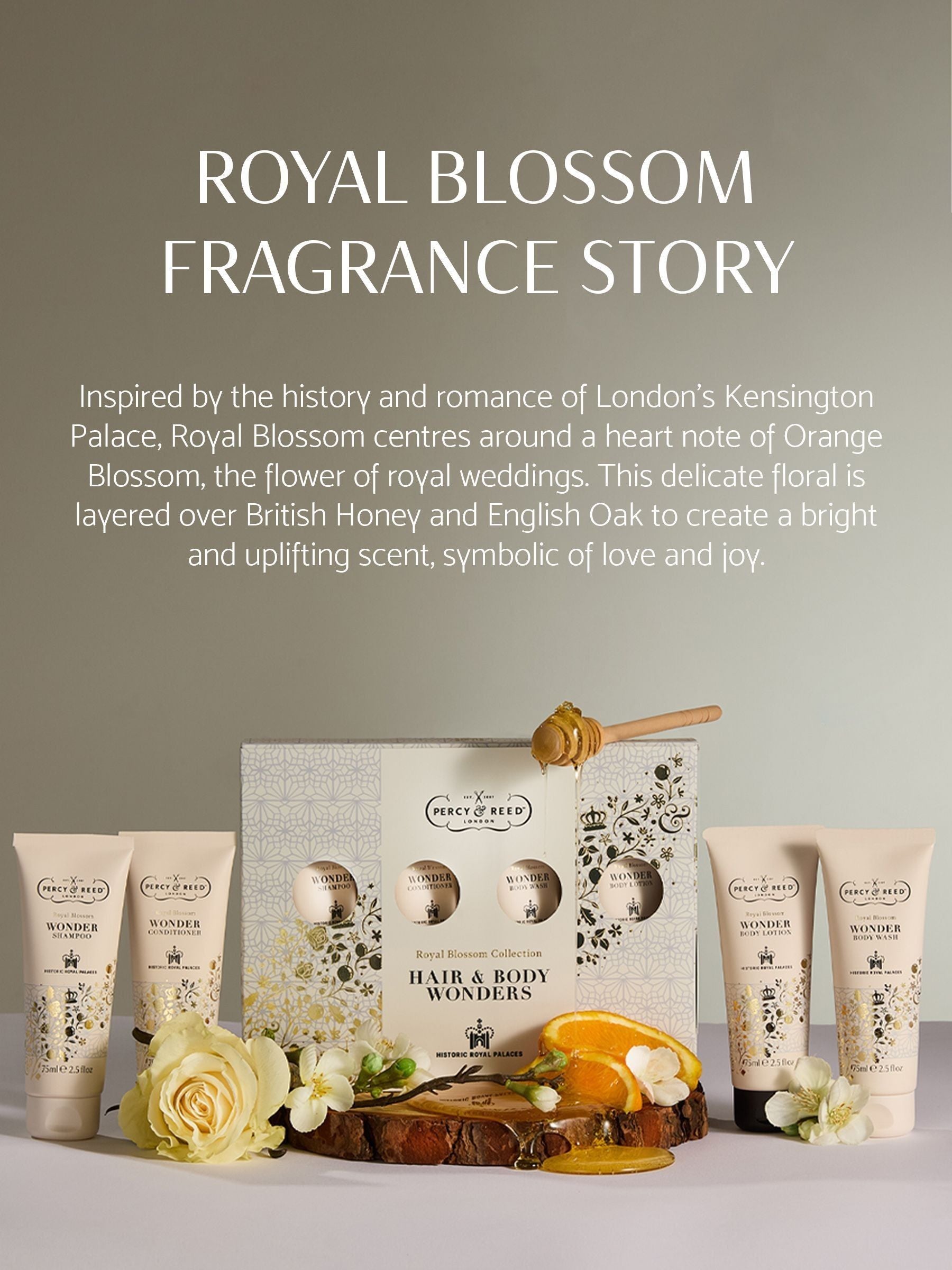Percy & Reed Royal Blossom hair and body gift set (British brand)
