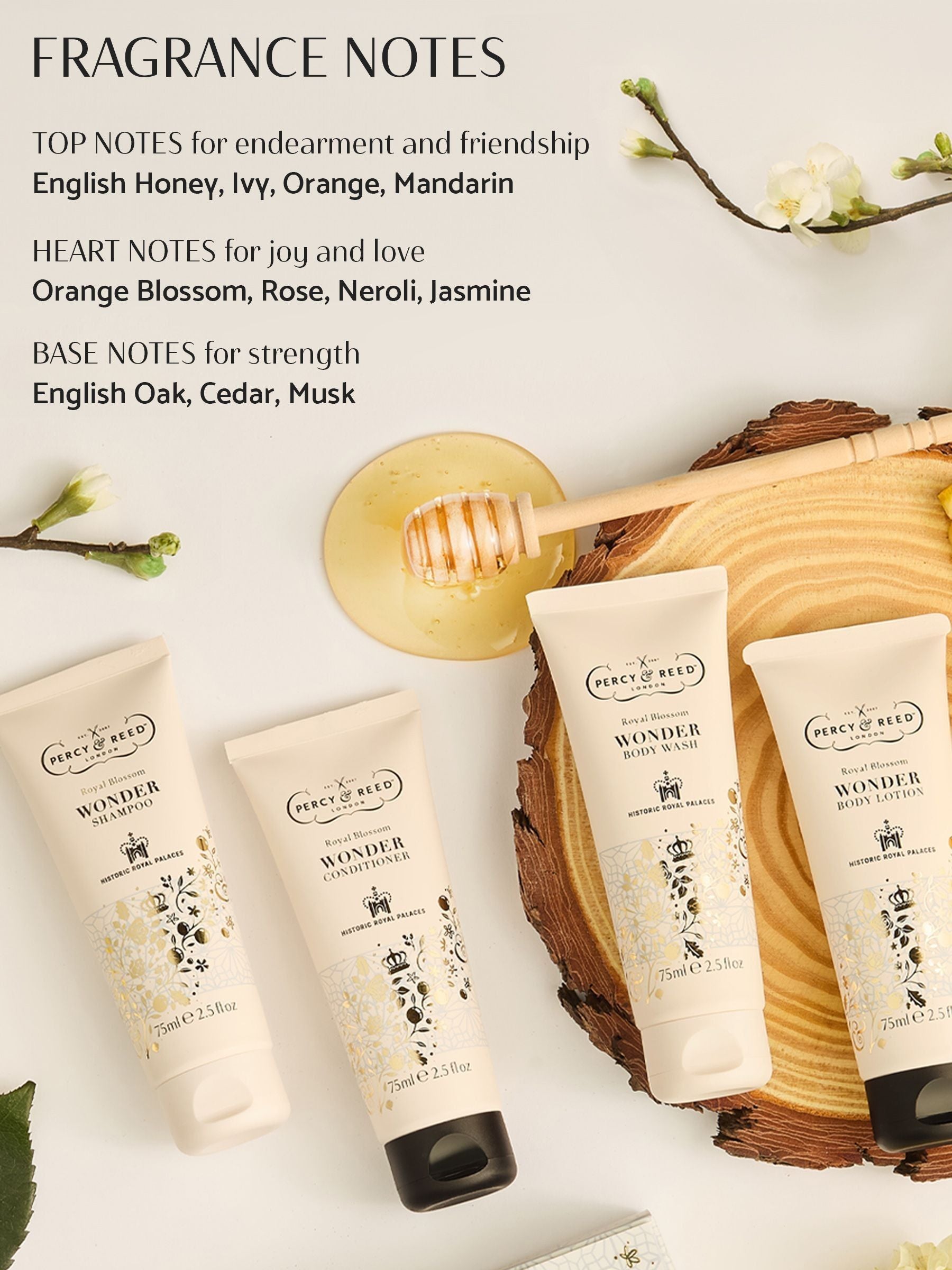 Percy & Reed Royal Blossom hair and body gift set (British brand)