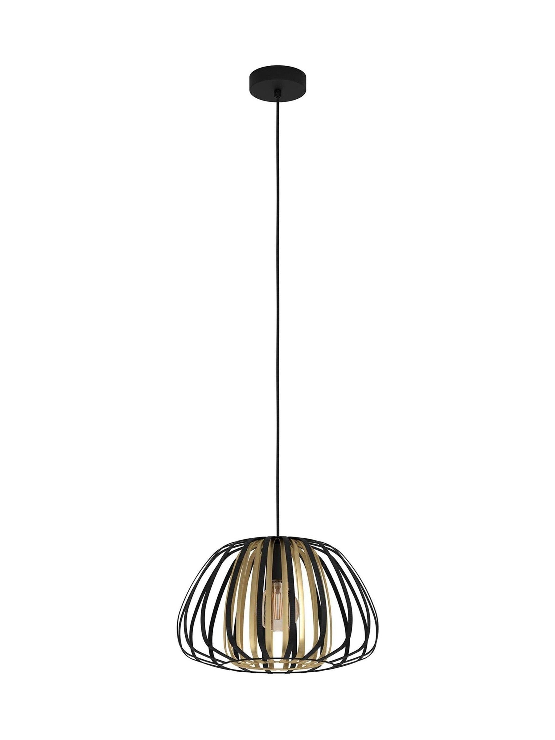 Eglo black caged pendant light 110cm, imported from the UK