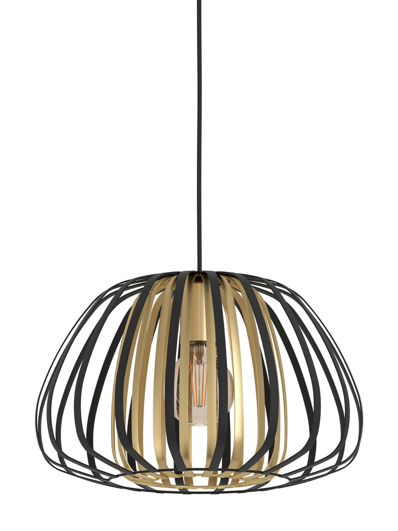 Eglo black caged pendant light 110cm, imported from the UK