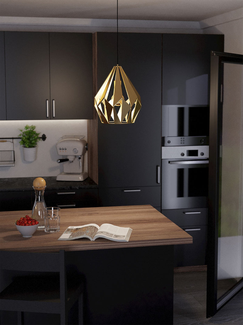 Eglo Gold Carlton pendant ceiling light 31cm (British brand)