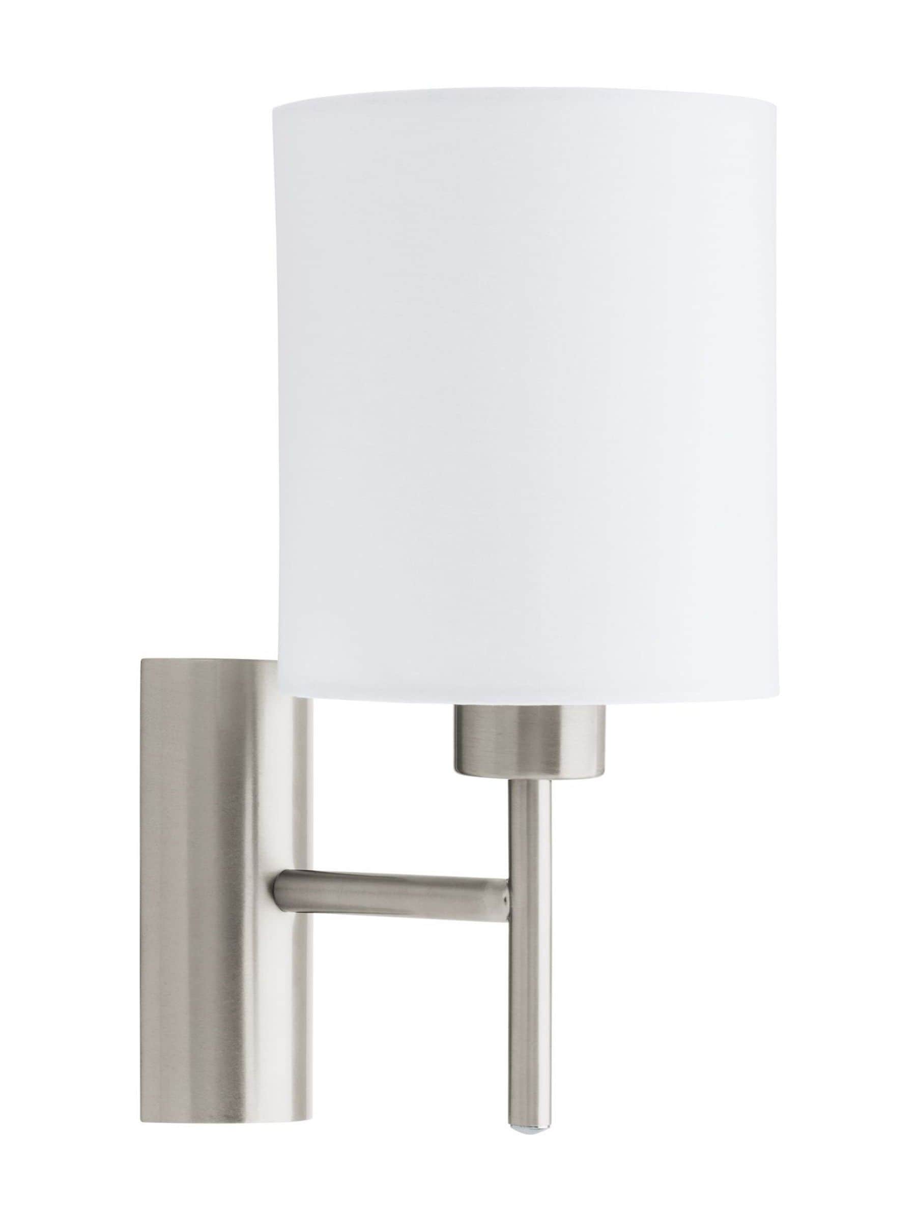 Eglo Pasteri wall light satin nickel and fabric, UK version