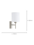 Eglo Pasteri wall light satin nickel and fabric, UK version