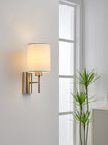 Eglo Pasteri wall light satin nickel and fabric, UK version