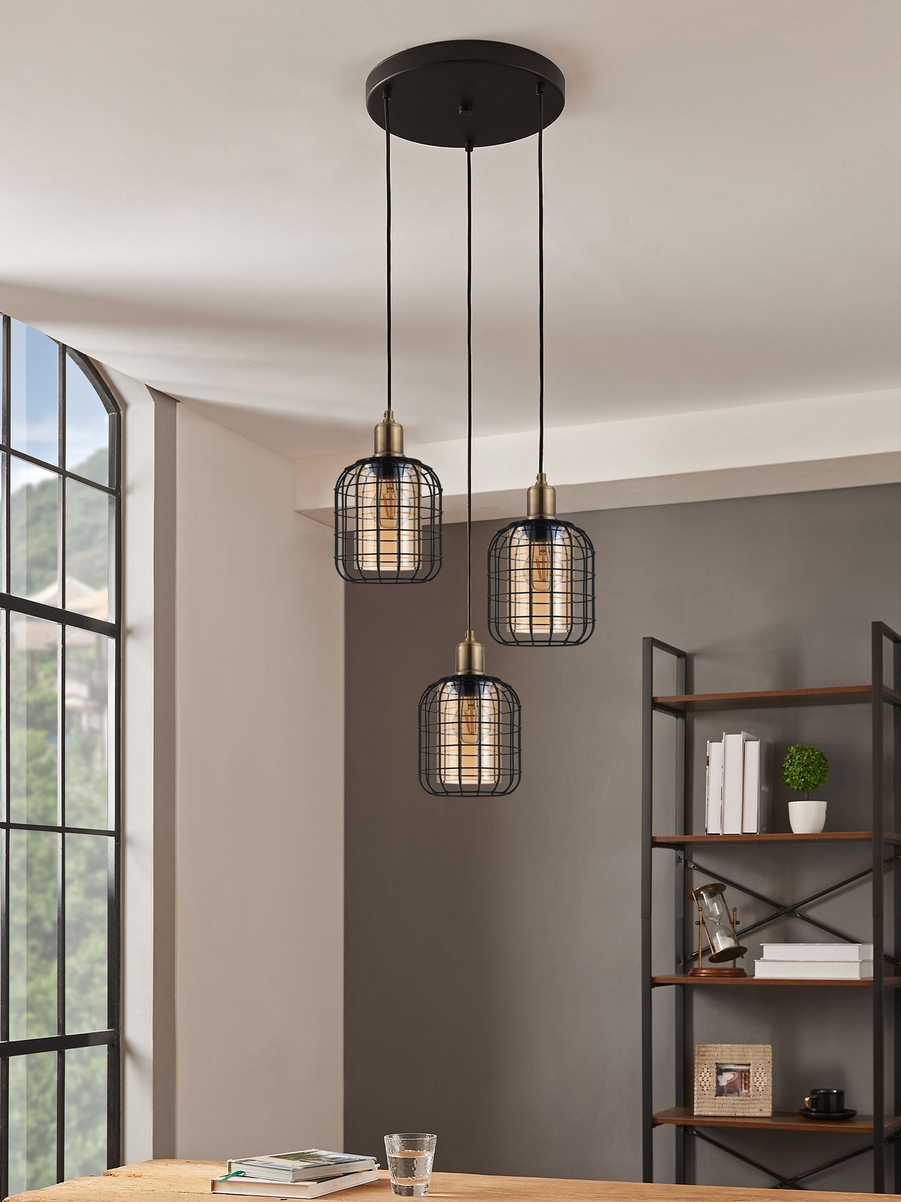 Eglo bronze chisle 3-light pendant ceiling light, imported from the UK