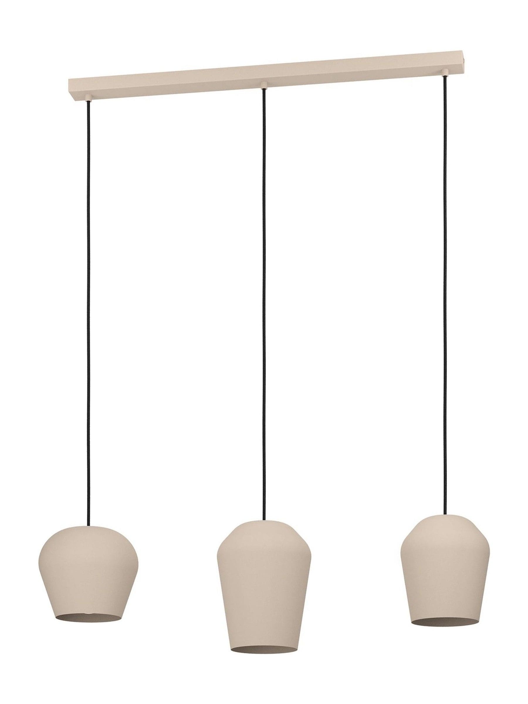 Eglo Cambaito three-shade steel pendant light sand finish - British product