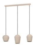Eglo Cambaito three-shade steel pendant light sand finish - British product