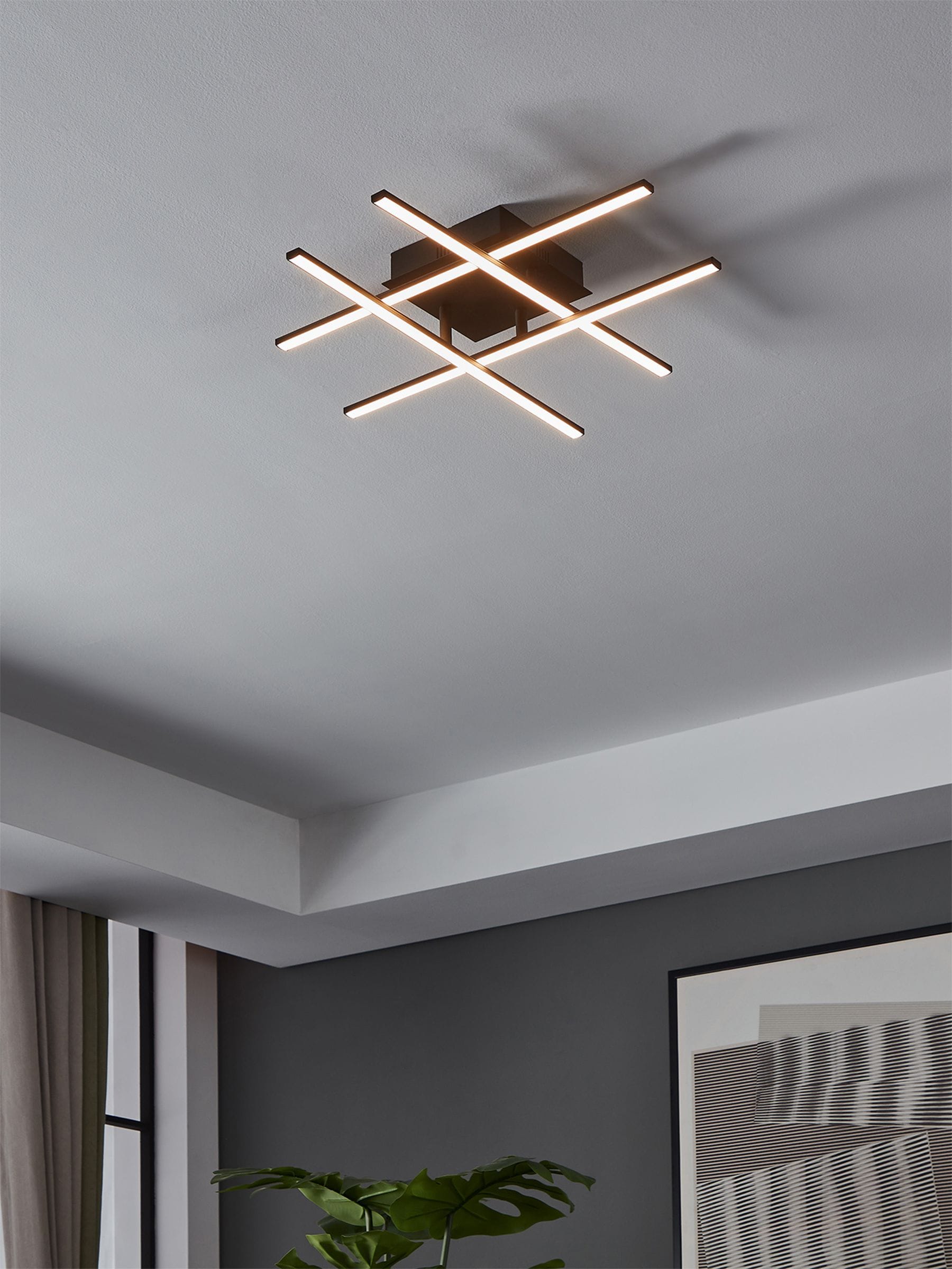 Eglo Black Lasana 3 LED flush ceiling light, imported from the UK