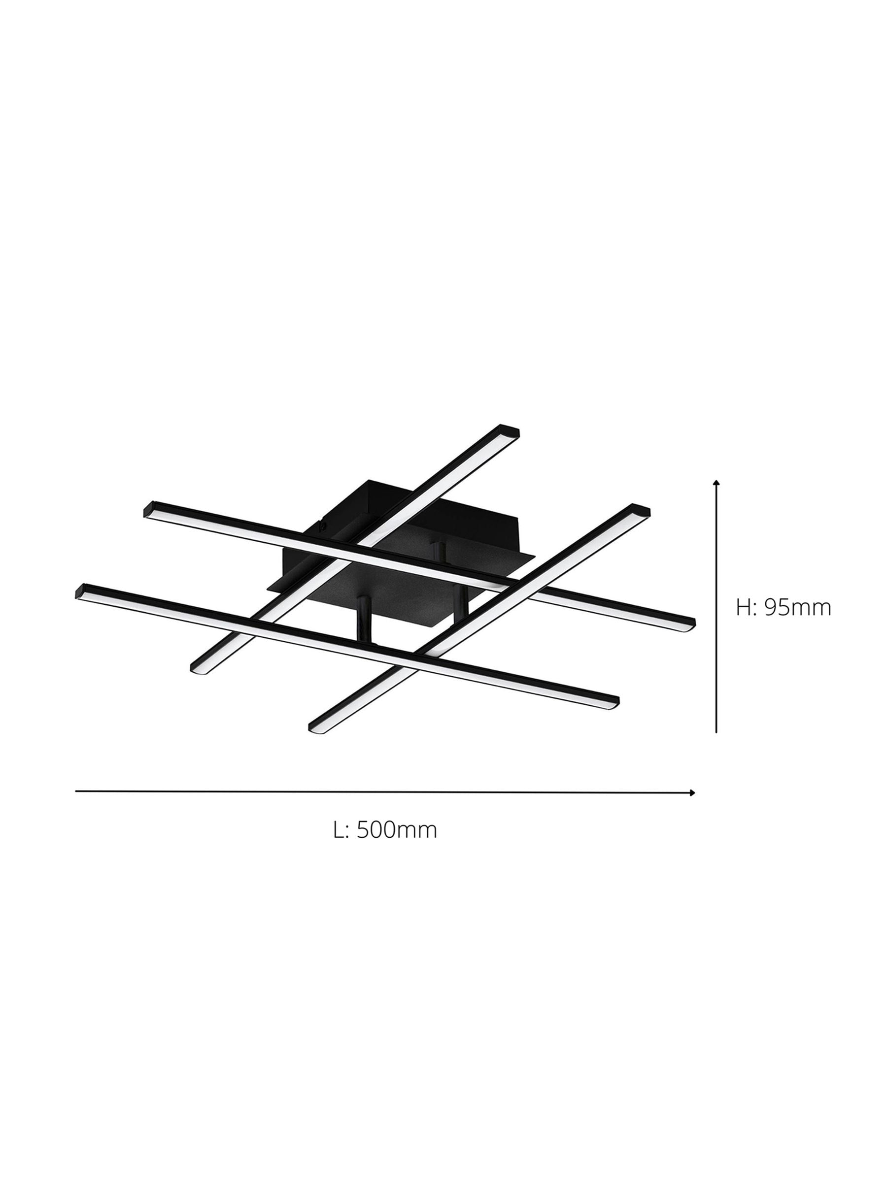 Eglo Black Lasana 3 LED flush ceiling light, imported from the UK