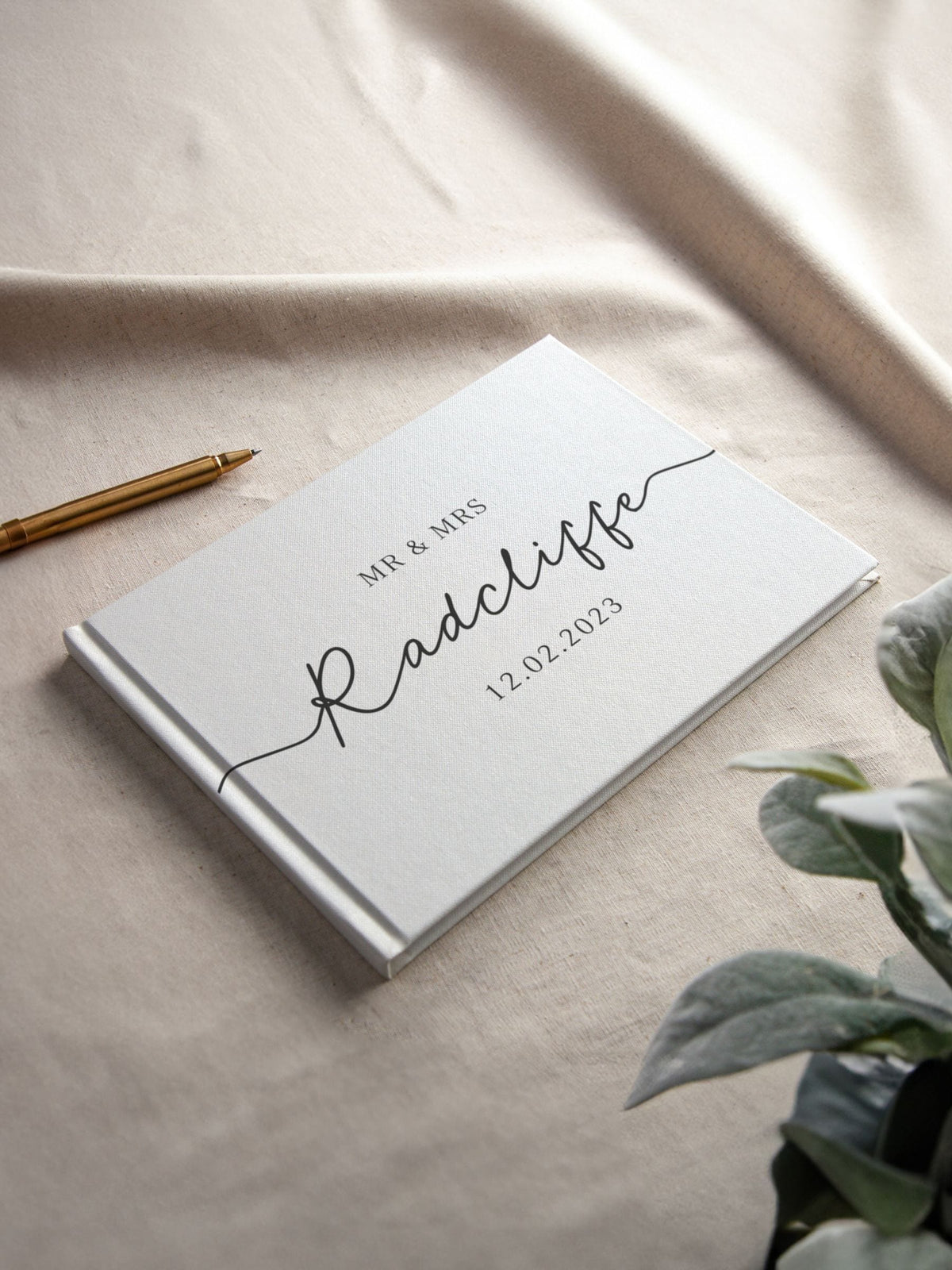 No Ordinary Gift personalised surname wedding guest book 21x15.5cm (British brand)