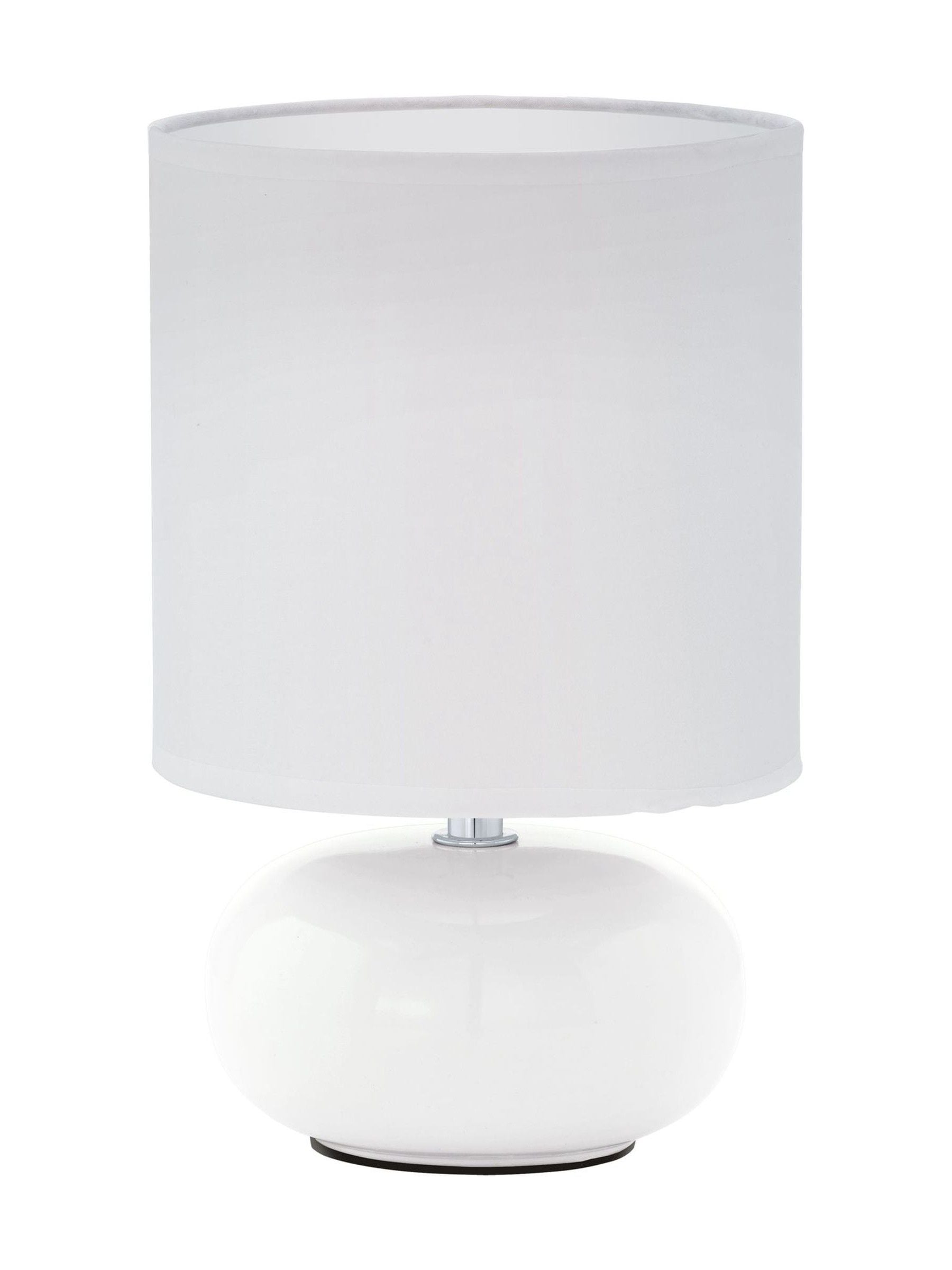 Eglo white ceramic table lamp with fabric shade, imported from the UK