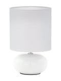 Eglo white ceramic table lamp with fabric shade, imported from the UK