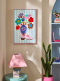 Eleanor Bowmer Pink Floral Cowgirl Boot Wall Art