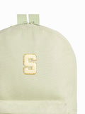 Alphabet kids green backpack with personalised initial, imported from the UK