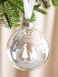 No Ordinary Gift engagement bauble couple silhouette 8x8cm, UK version