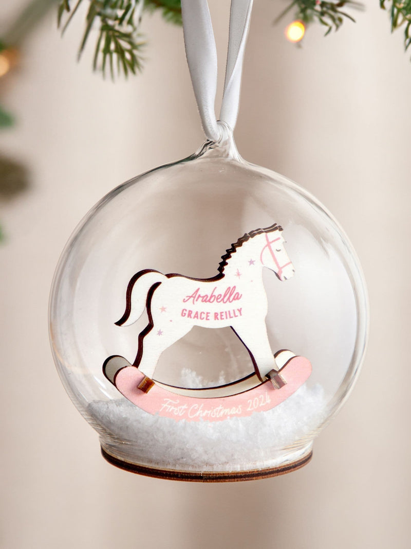 No Ordinary Gift first Christmas rocking horse bauble 10cm - British product