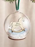 No Ordinary Gift first Christmas rocking horse bauble 10cm - British product