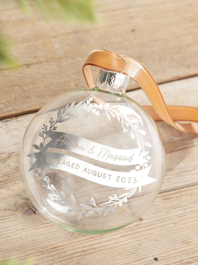 No Ordinary Gift personalised engagement bauble 8x8cm, UK version