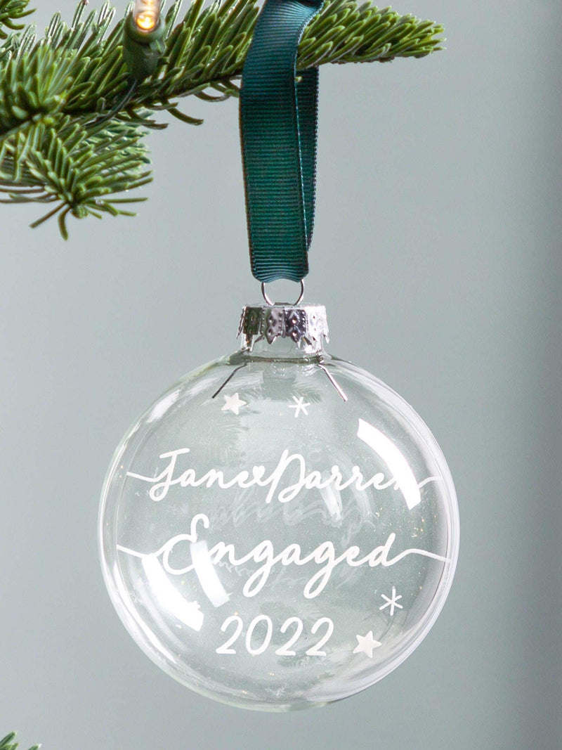 No Ordinary Gift personalised engagement bauble 8cm - British product