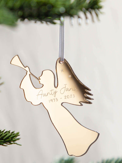 Next No Ordinary Gift Personalised Angel Silhouette Engraved Memorial Christmas Decoration 9 x 9 cm- Buy online at McGrocer