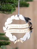 No Ordinary Gift metallic mirror laurel wreath engagement decoration 9x9cm (British brand)
