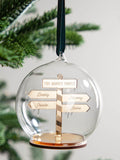 No Ordinary Gift personalised family Christmas bauble 10x10cm (British brand)
