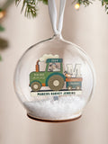 No Ordinary Gift personalised Christmas tractor bauble 10x10cm, imported from the UK