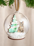 No Ordinary Gift personalised cat and Christmas tree bauble 10x10cm (British brand)
