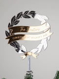 No Ordinary Gift metallic mirror wreath tree topper 16x17cm, imported from the UK