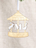No Ordinary Gift personalised metallic mirror carousel decoration baby details, UK version