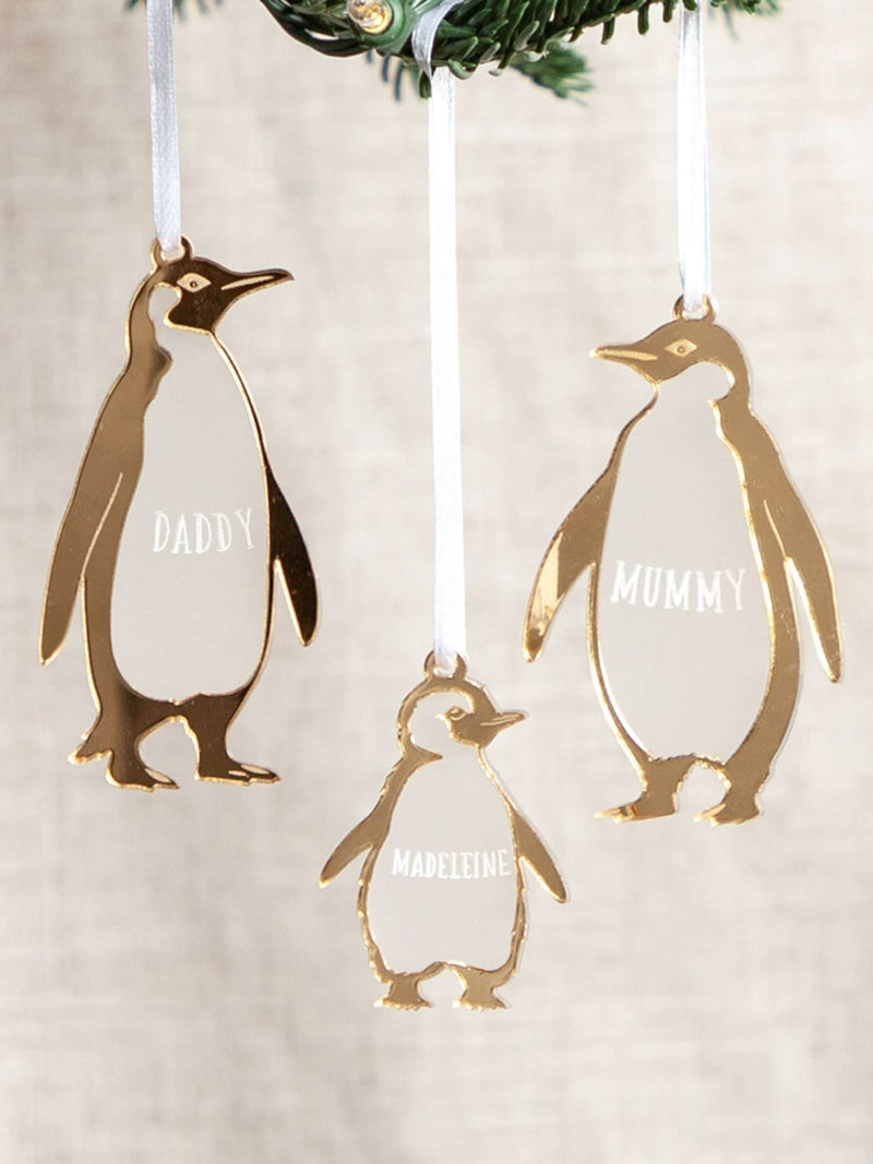 No Ordinary Gift Penguin Family Christmas decorations set, imported from the UK