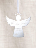 No Ordinary Gift personalised metallic mirror angel Christmas decoration, UK version