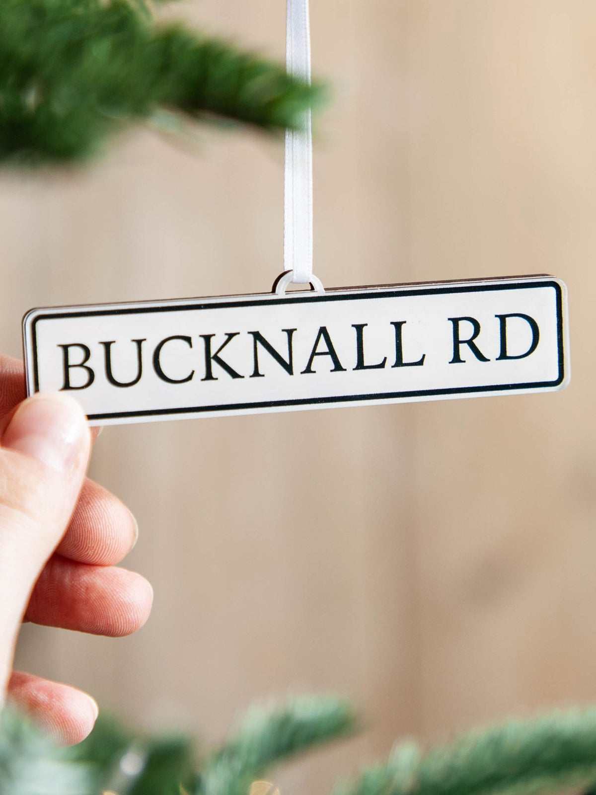 No Ordinary Gift personalised street sign Christmas hanging decoration, UK version