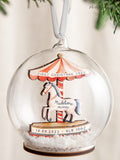 No Ordinary Gift personalised layered carousel Christmas bauble 10cm, imported from the UK