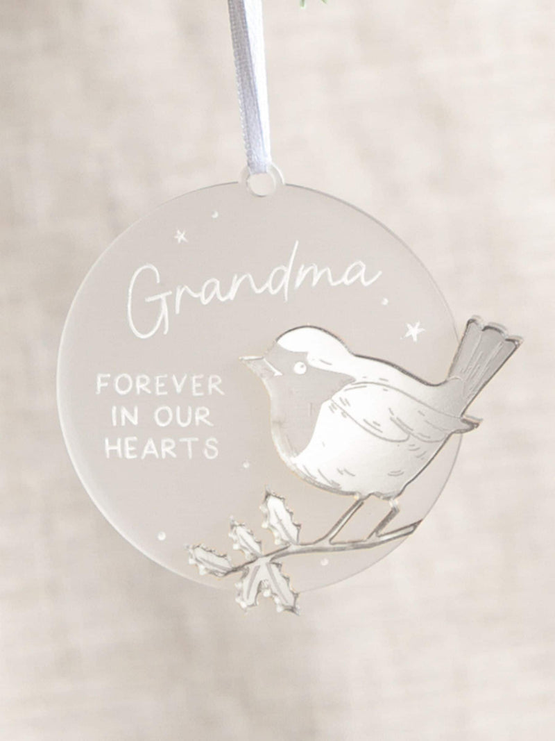No Ordinary Gift metallic robin Christmas ornament 9x9 cm, UK version