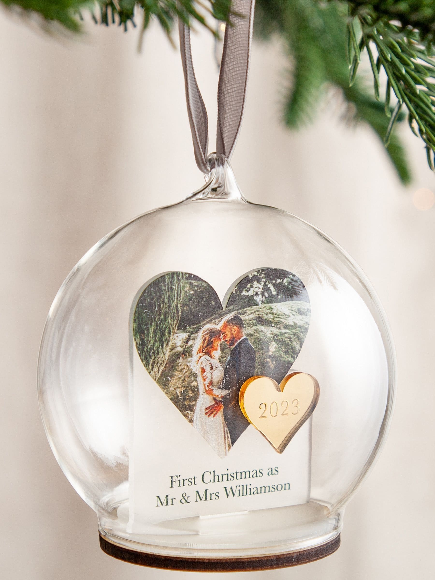 No Ordinary Gift personalised heart bauble with photo, UK version
