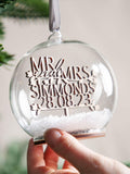 No Ordinary Gift personalised wooden Christmas bauble with names, UK version