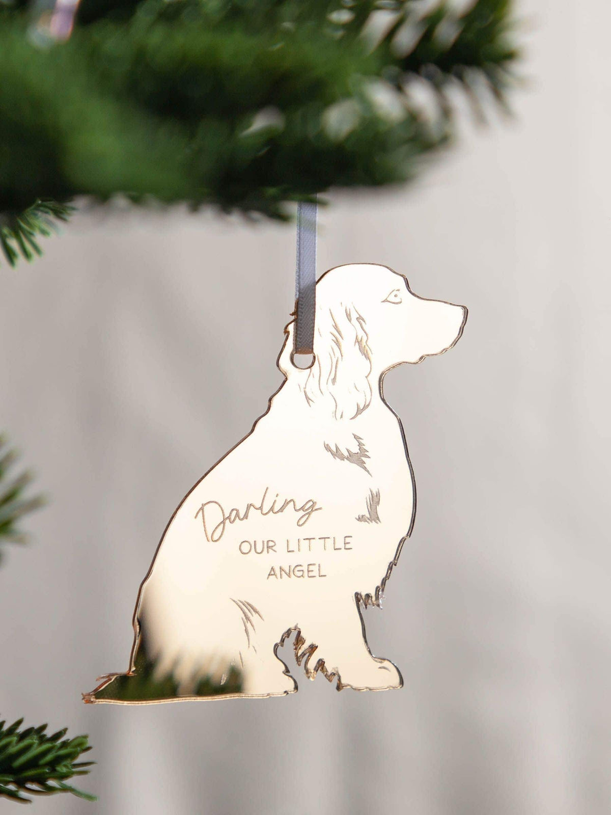 Personalised pet silhouette Christmas decoration No Ordinary Gift, imported from the UK