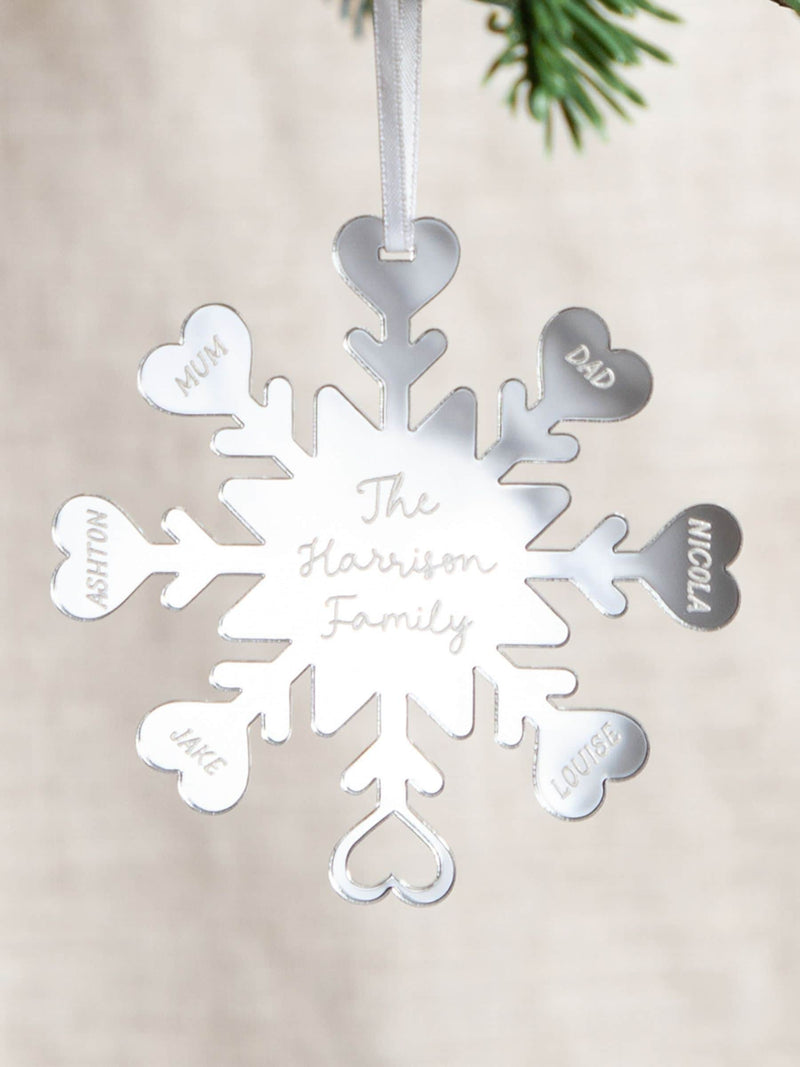 No Ordinary Gift personalised snowflake Christmas decoration 9.5 cm, UK version