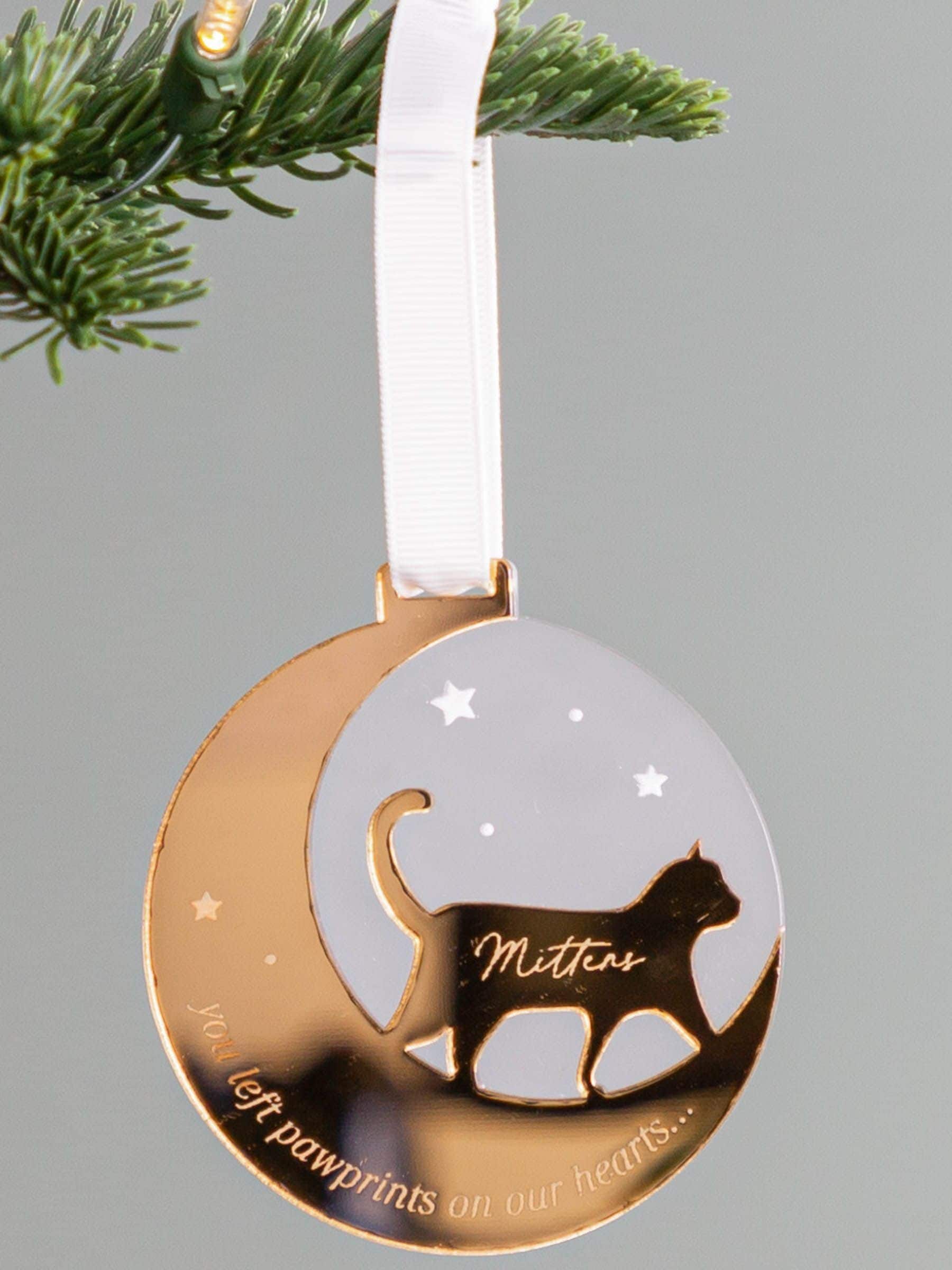 No Ordinary Gift personalised cat moon layered decoration 8x8cm, UK version