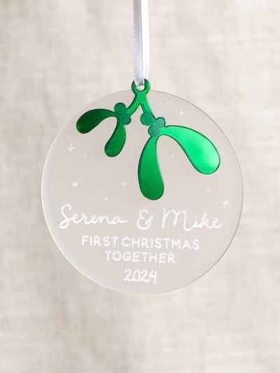 Next No Ordinary Gift Personalised Christmas Decoration with Green Mistletoe Charm 8 x 8.5cm- Buy online at McGrocer
