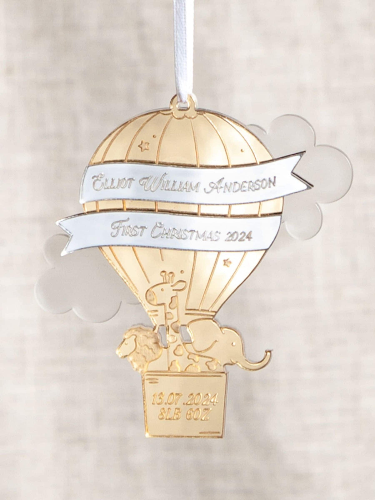 No Ordinary Gift first Christmas decoration mirror hot air balloon (British brand)