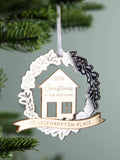 No Ordinary Gift metallic mirror wreath personalised Christmas decoration (British brand)