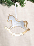 No Ordinary Gift mirror acrylic rocking horse decoration 9.5x7.5cm - British product
