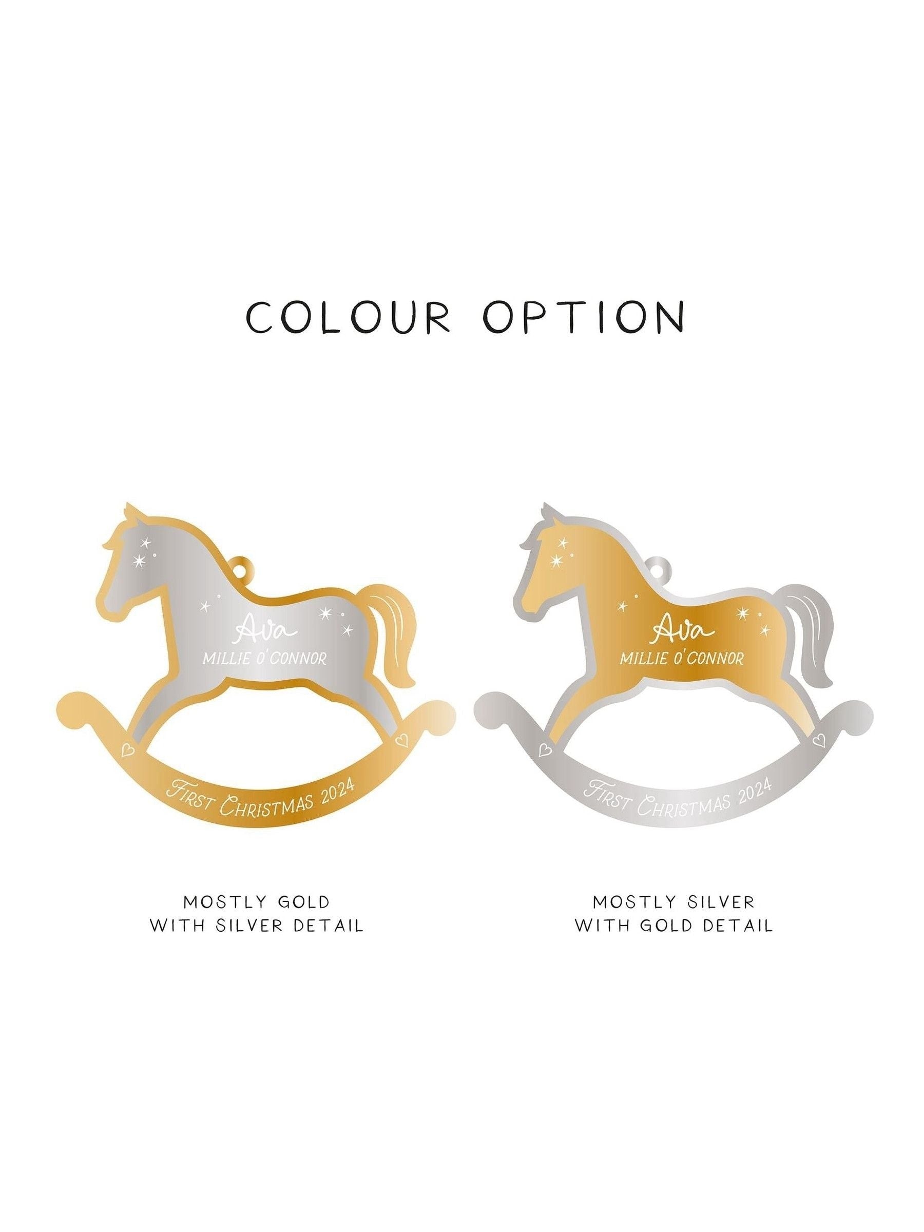 No Ordinary Gift mirror acrylic rocking horse decoration 9.5x7.5cm - British product