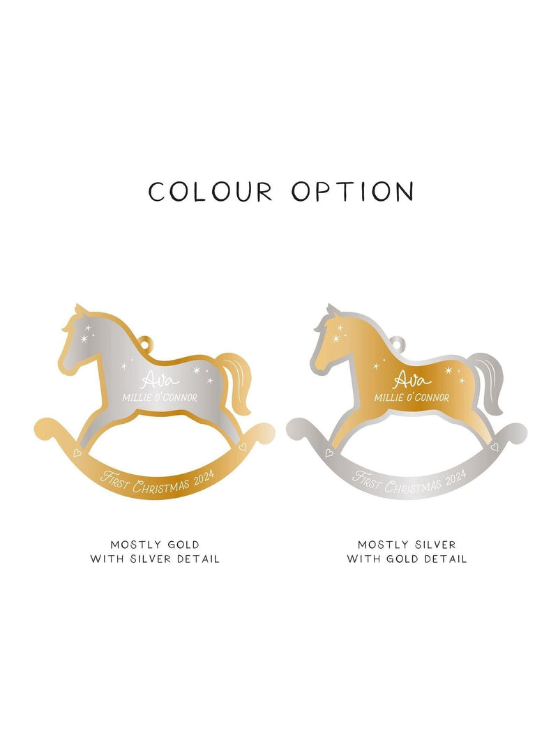 No Ordinary Gift mirror acrylic rocking horse decoration 9.5x7.5cm - British product