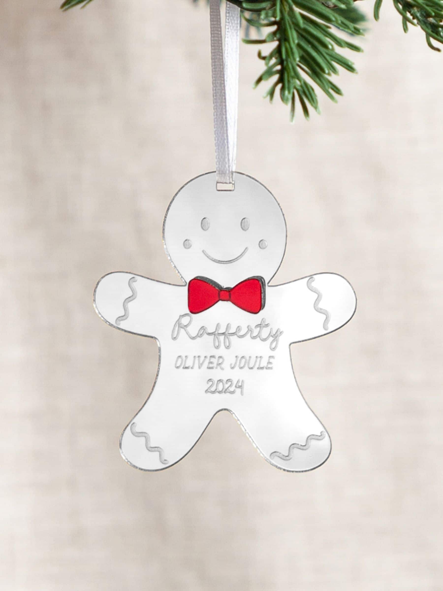 No Ordinary Gift personalised gingerbread man Christmas decoration 7x8 cm - British product