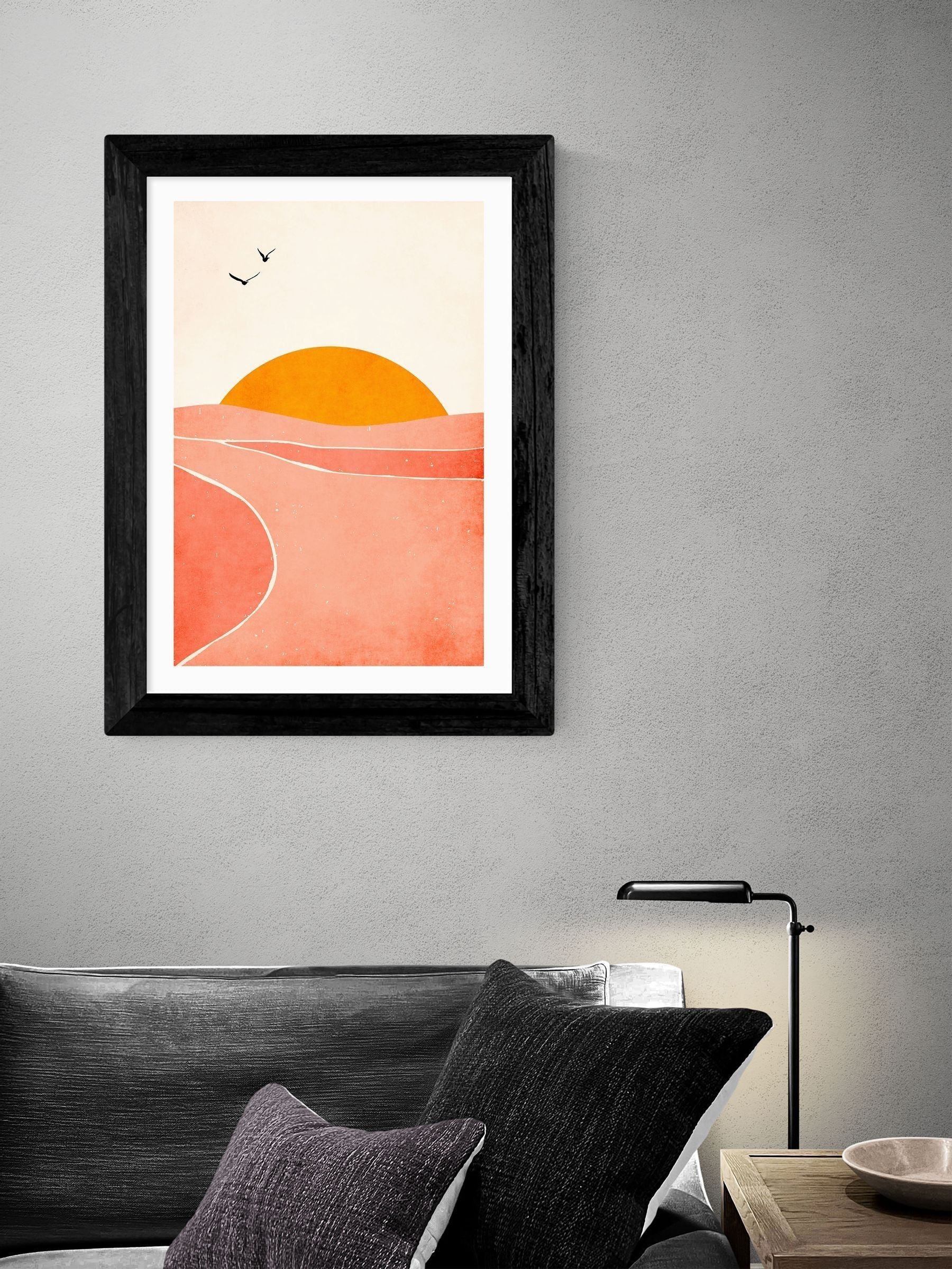 Framed Sunset Wall Art Print on Premium 210gsm Archival Paper