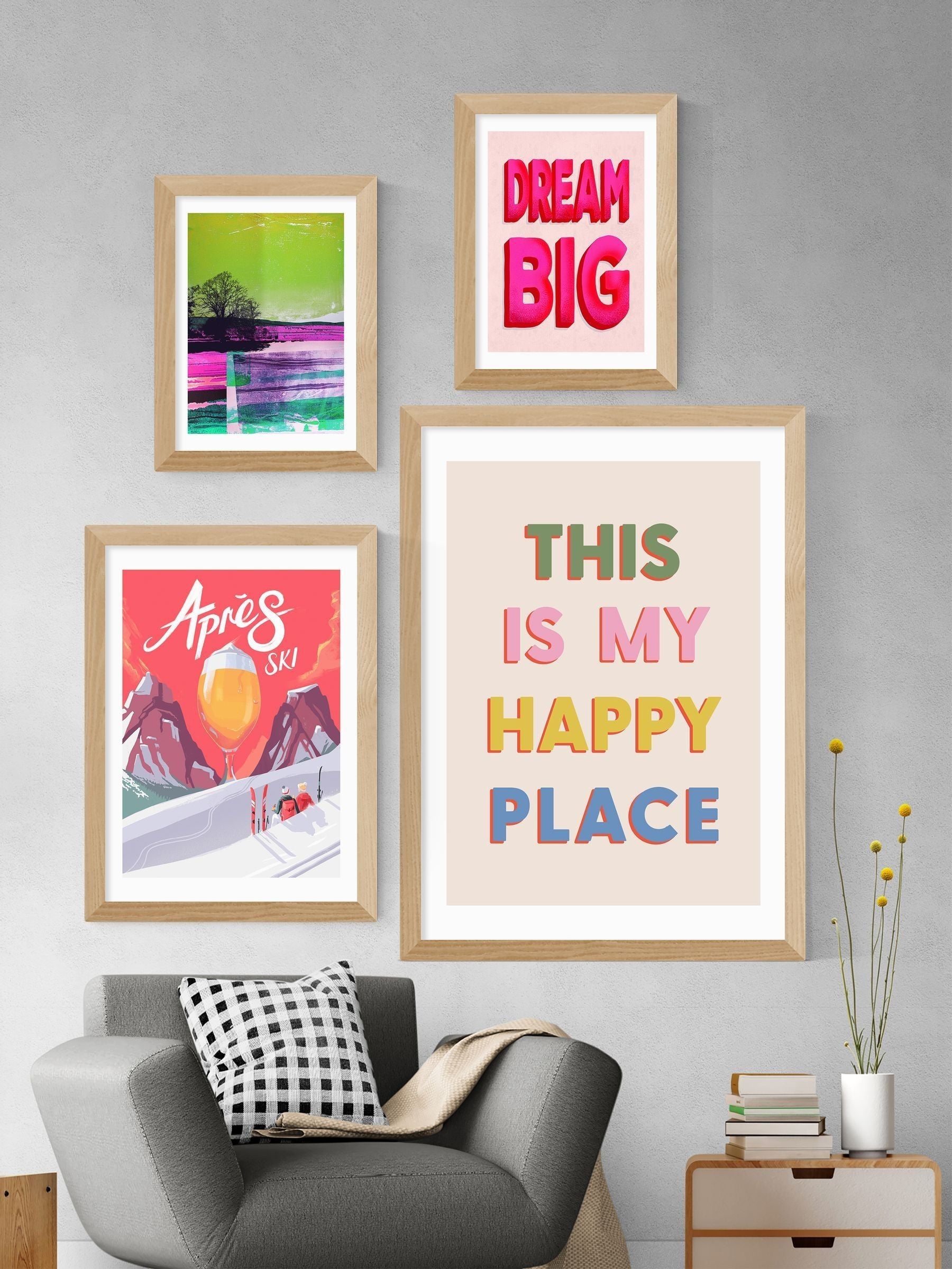 East End Prints Oak Apres Ski framed wall art - British product